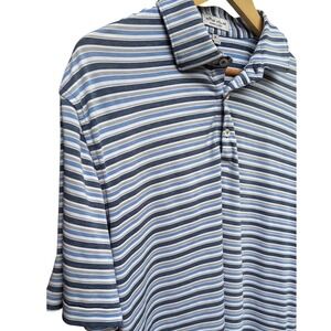 Peter Millar Summer Comfort‎ Mens Striped Golf Polo Shirt Short Sleeve  Medium